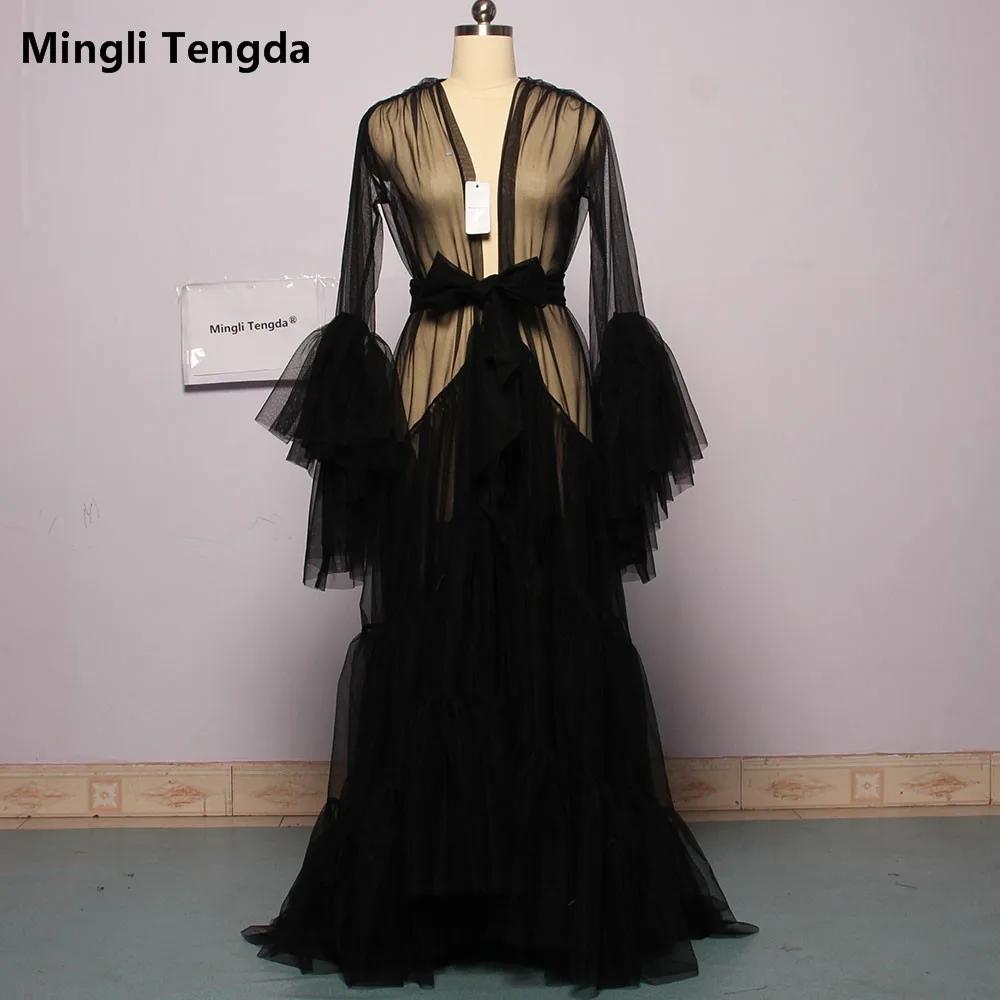 Платье из тюля с длинным рукавом mingli Tengda|Свадебные жакеты/накидки| |