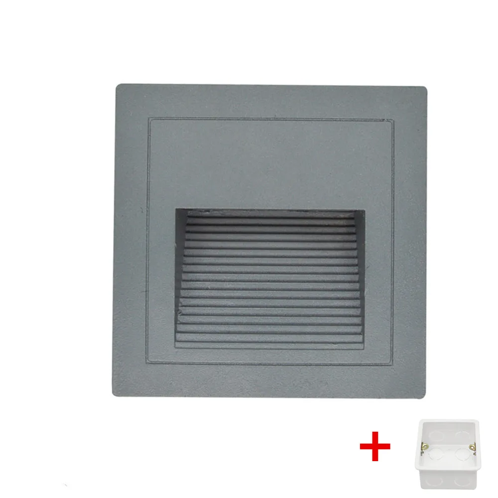 Gray without sensor 3 Вт Led Footlight встроенный угловой светильник открытый шаг лестницы огни водонепроницаемый встраиваемые подземные похороненные лампы - Цвет абажура: Gray without sensor