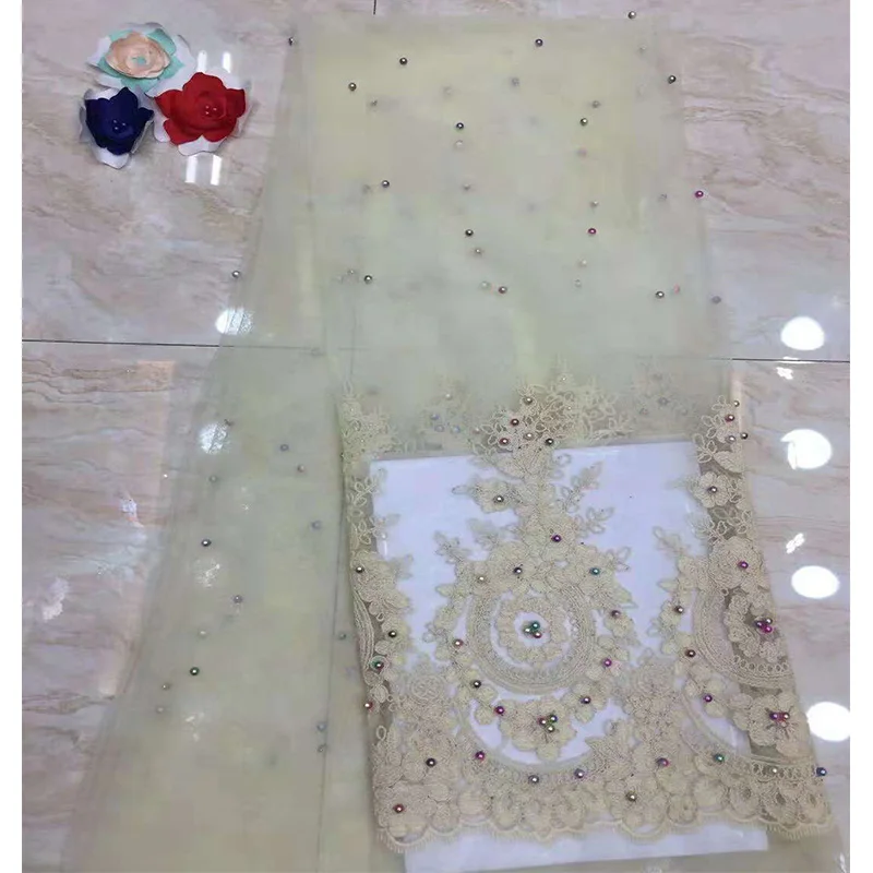African Lace Fabric 2018 Embroidered Nigerian Bridal Laces FabricHigh Quality French Net Tulle Beads For WomeX666-C8 | Дом и сад