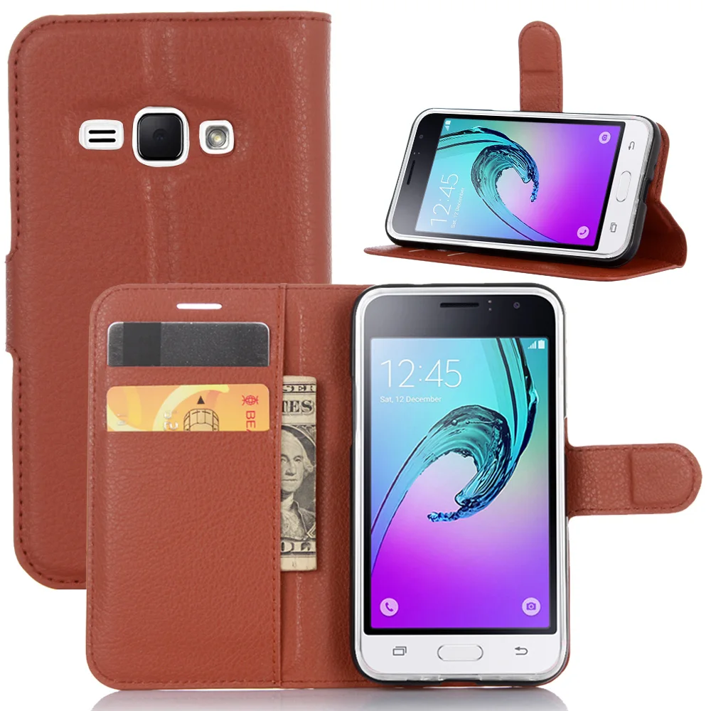 Роскошный кожаный чехол-книжка из искусственной кожи с для Samsung Galaxy J1 2016 J120