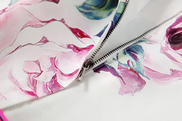 

Women Dresses High Quality Runway Summer O Neck Sleeveless Printed Sashes Casual Lady Elegant Dress DX0686N