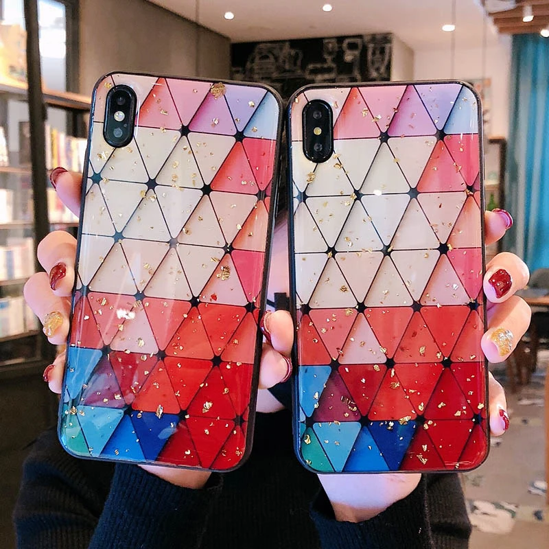 Роскошный блестящий Ромбический чехол для телефона iPhone XS Max XR X 8 7 6 6S Plus с полной