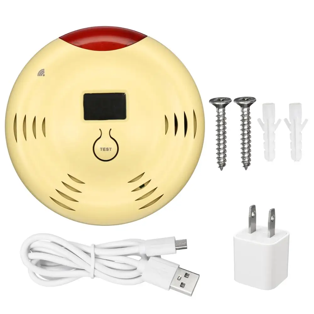 Беспроводной светодиодный детектор горючих газов 2 4 ГГц Wi Fi датчик сигнализации