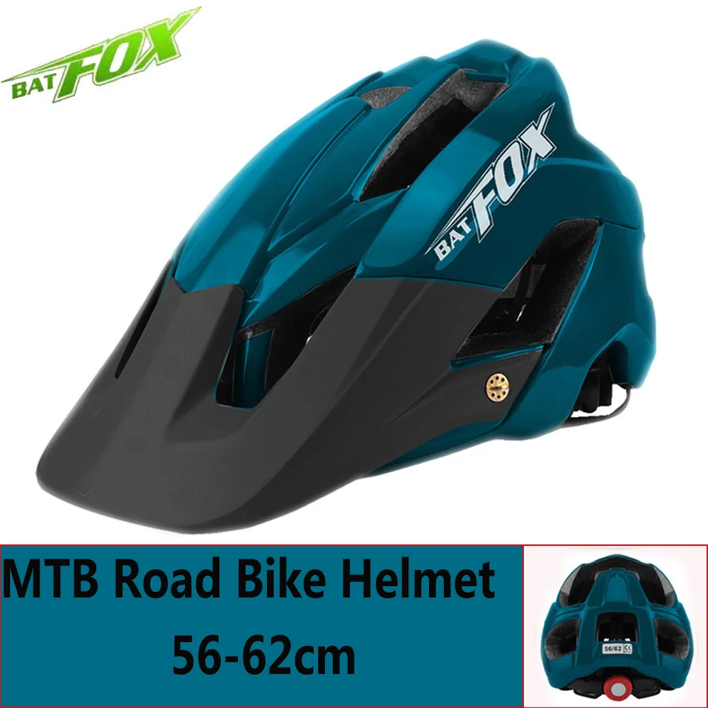 BATFOX велосипедный шлем для мужчин и женщин MTB велосипедный шлем розовый велосипедный горный шоссейный велосипедный безопасный открытый спортивный шлем с большим козырьком - Цвет: 5002-DarkGreen-Black