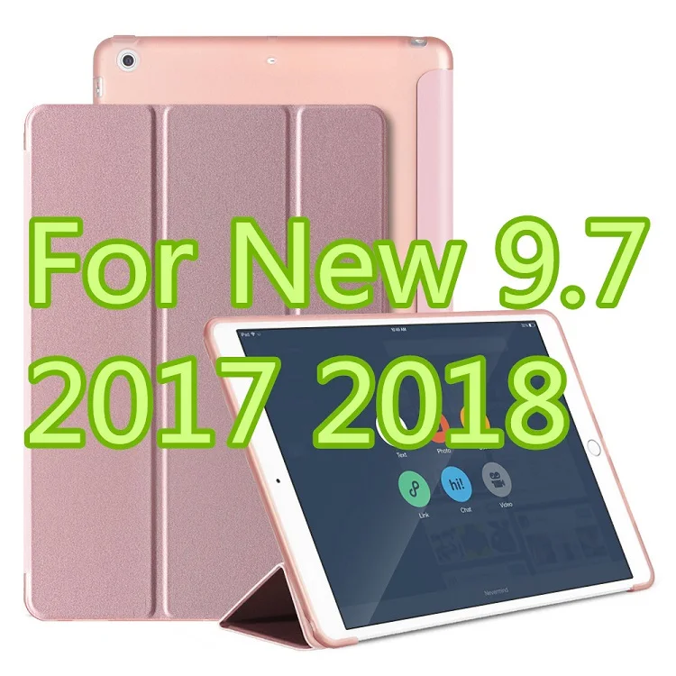 Чехол owswin для нового iPad 9,7 TPU кожаный чехол Мягкий силиконовый чехол для iPad умный чехол 9,7 дюймов A1822 A1893 - Цвет: rose gold