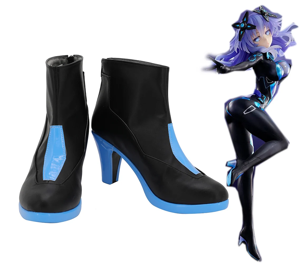 Purple Heart Neptune Shoes Cosplay Mega Dimension VII Boots High Heel Custom Made | Тематическая одежда и униформа