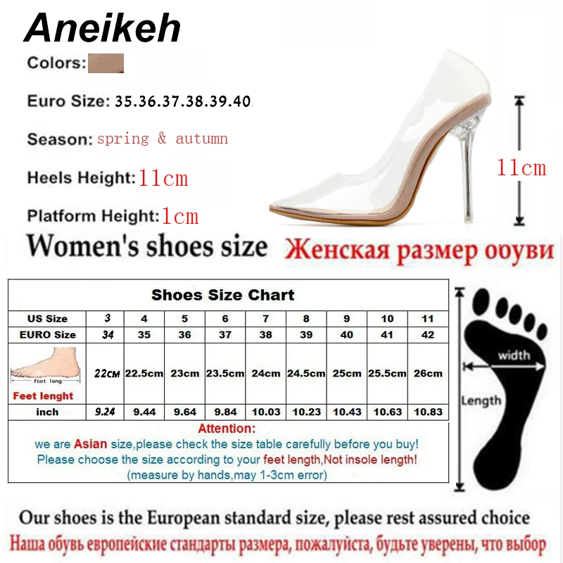Aneikeh/сезон весна-лето; прозрачный пластиковый прозрачный ПВХ; Туфли-лодочки; Клубная обувь для вечеринок; модные пикантные вечерние женские туфли на высоком каблуке
