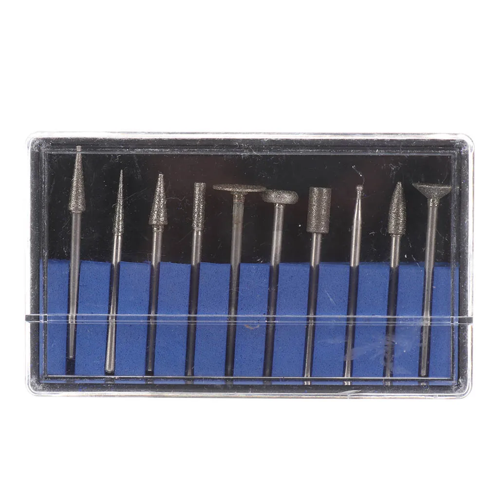 10 шт./компл. наждачные головки для шлифовки Алмазное покрытие Полировка