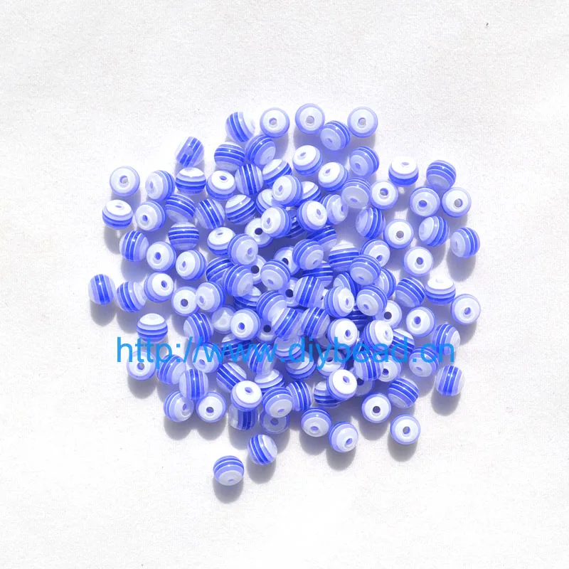 royal blue 100 шт DIY браслет аксессуар Отдел рукоделия 18 цветов 8 мм круглой формы, прозрачный полимерный полосатый Бисер для ювелирных изделий - Цвет: royal blue