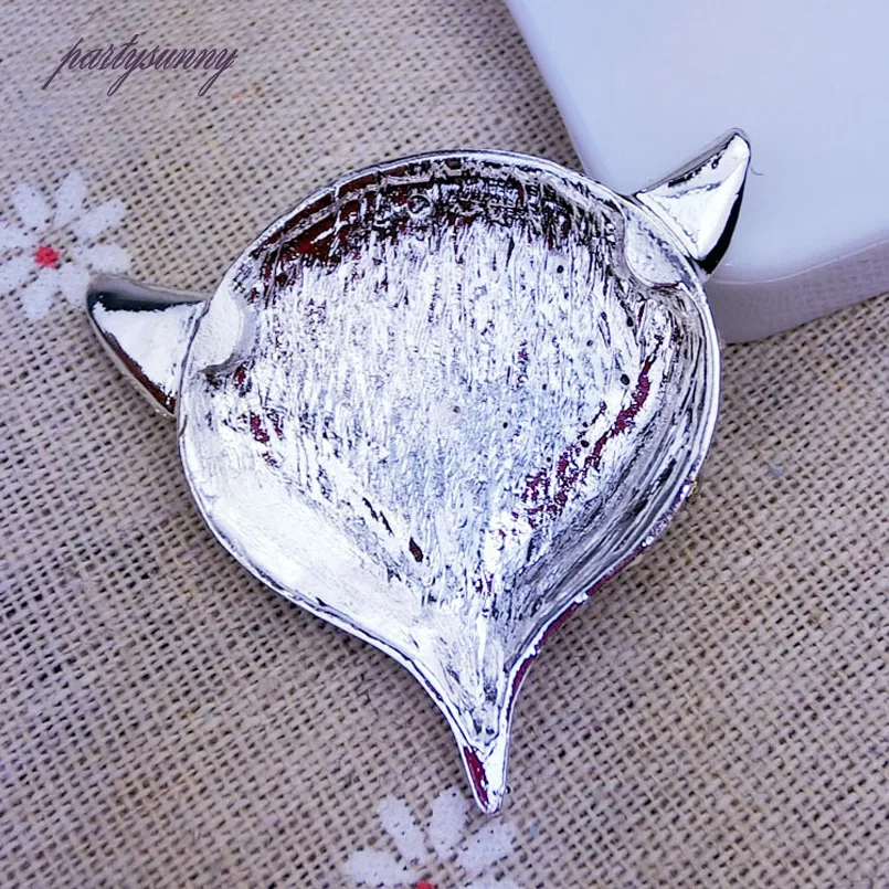 Pf горный хрусталь отделка фокс глава аппликация клей на flatback ремесла для случая