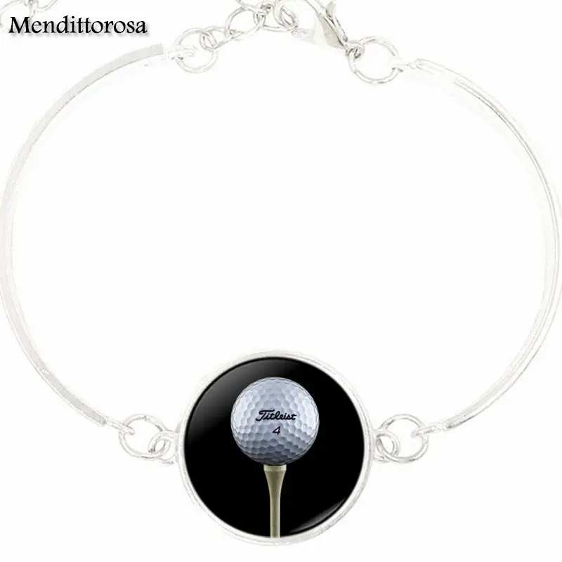 Новый бренд ювелирные изделия Golf Player с посеребренным стеклом браслет Caochon для