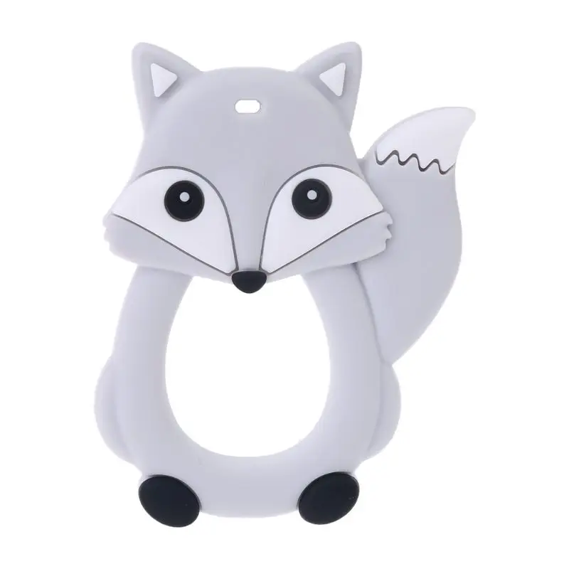 GY Baby Silicone Gutta-percha Animal Fox Shape Multi-color Molars Cartoon Hand-toothed Teether Soothing Infant Kids Toys - Color: GY