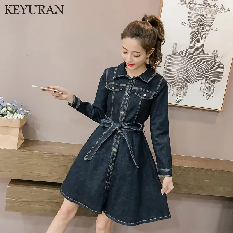 2018 Новинка весны модные платье из джинсовой ткани женские повязки пикантные