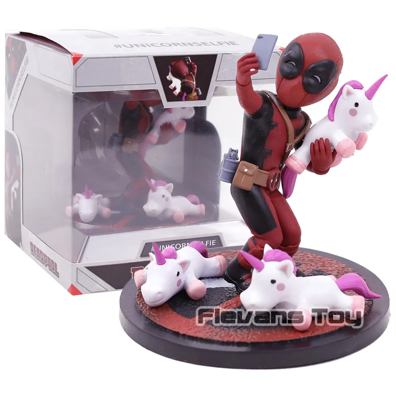 Q Fig Marvel Дэдпул # Unicornselfie ПВХ фигурка Коллекционная модель игрушечный автомобиль