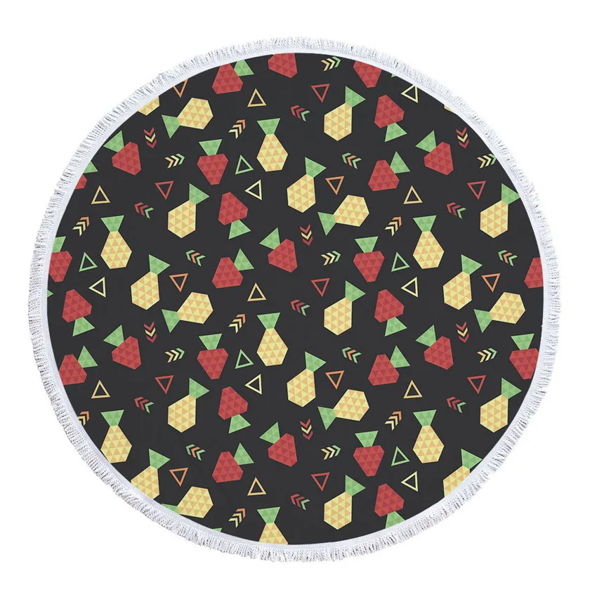 Pattern 13 Круглое пляжное полотенце из толстой микрофибры с рисунком ананаса для душа, банное полотенце s, летний круглый коврик для йоги с кисточками - Цвет: Pattern 13