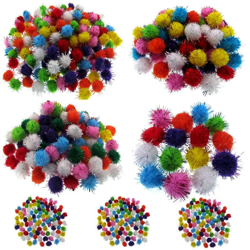 10/15/20/25/30mm Glitter pompoms soft pom poms balls Arts Toys DIY Craft Supplies Sewing Fabric pompoms wedding Home Decoration