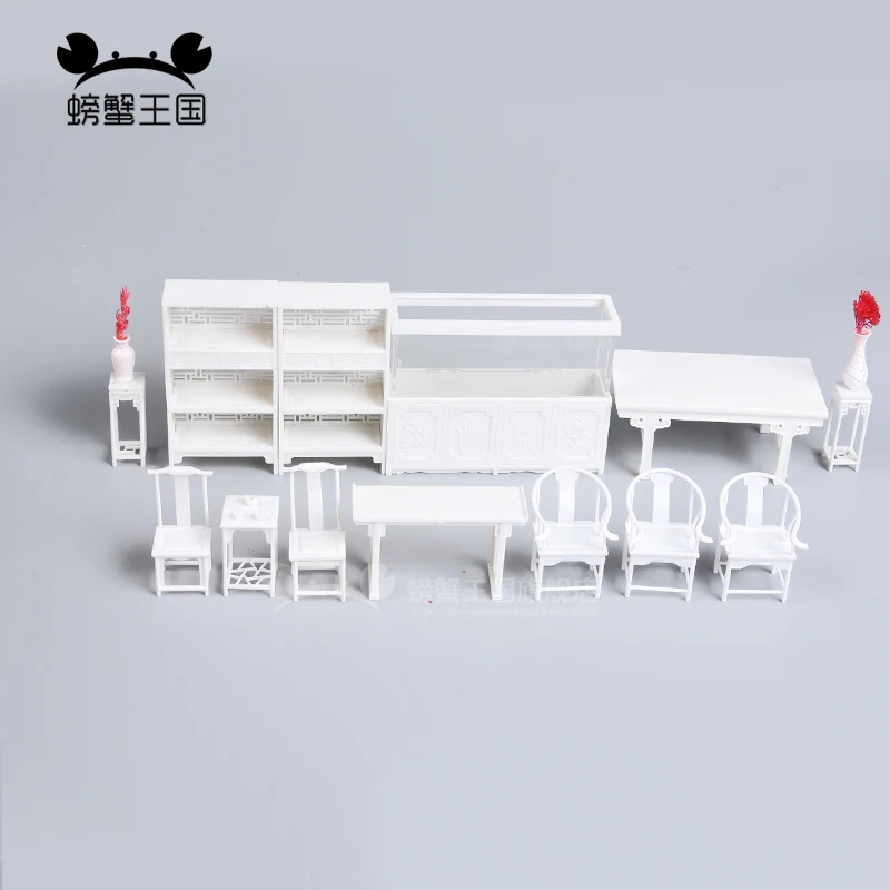 Кукольная мебель лазерная резка Деревянный 3D пазл Миниатюрные модели кукольный
