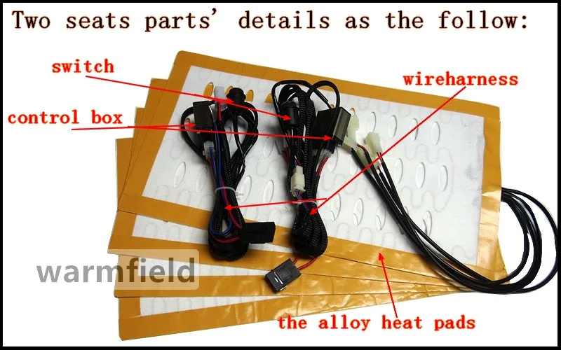 2 сиденья/партия нагреватели из сплава для автомобильных сидений с круглым