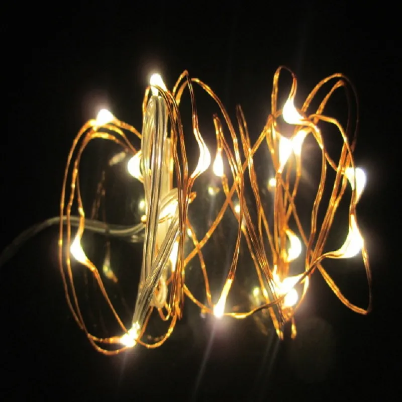 2 м Медный провод Гирлянды светодиодные свет 20LED 3AA Батарея питание