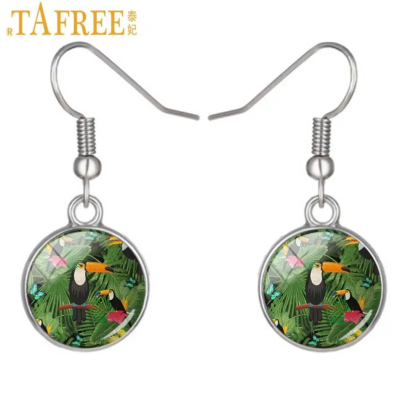 Серьги-подвески TAFREE с изображением цветка Жизни дерева птицы прекрасные фото