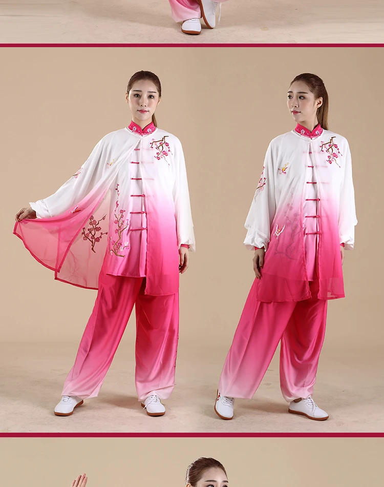 3 шт. Китайская одежда Tai chi taiji костюм Ушу демонстрационная форма для кунгфу вышивка для женщин девочек дети взрослые женщины