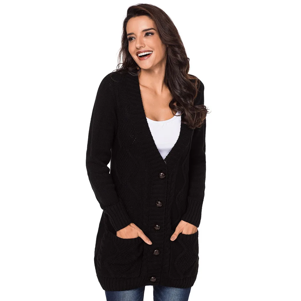 warm 2019 Autumn Winter Fashion Women Long Sleeve loose knitting cardigan sweater Knitted Female Cardigan pull femme coat |