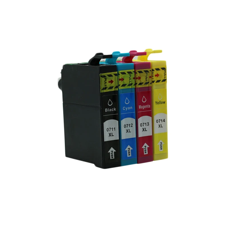 4 шт. T0711 T0714 чернильные картриджи для Epson Stylus SX210 SX215 SX218 SX115 SX405 SX410 SX415 SX605 D78 DX4000