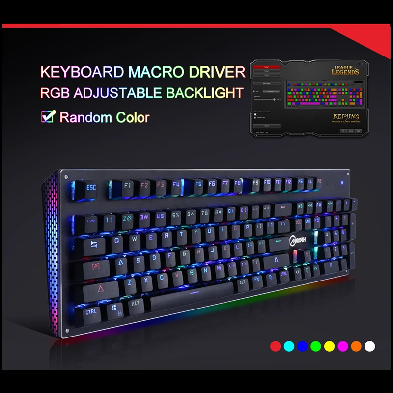 CK104 RGB Mechanical Anti-ghosting Anti-skid 104keys Backlight Egonormic Wired USB Water&amp Dust Proof Gaming Keyboard PC Gamer |