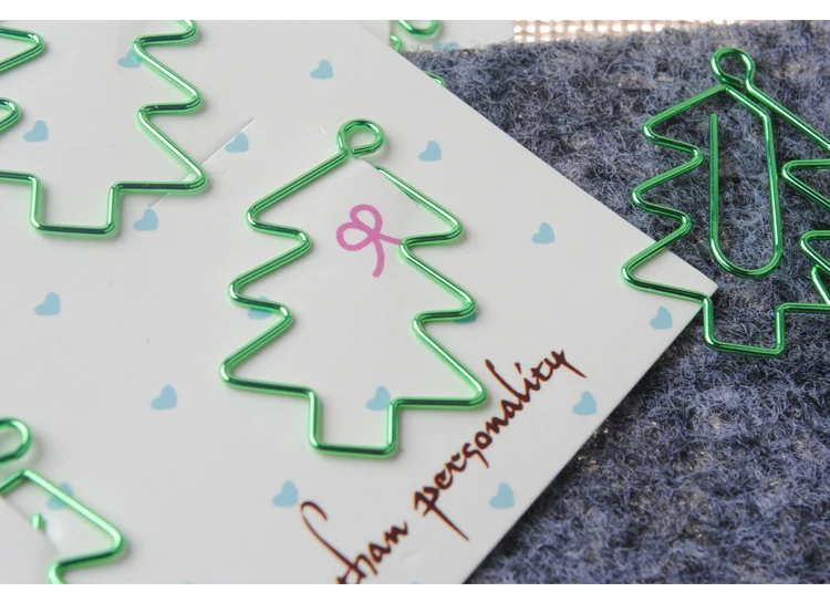 6 шт./лот круглые скрепки в форме рождественской елки для школы и офиса |