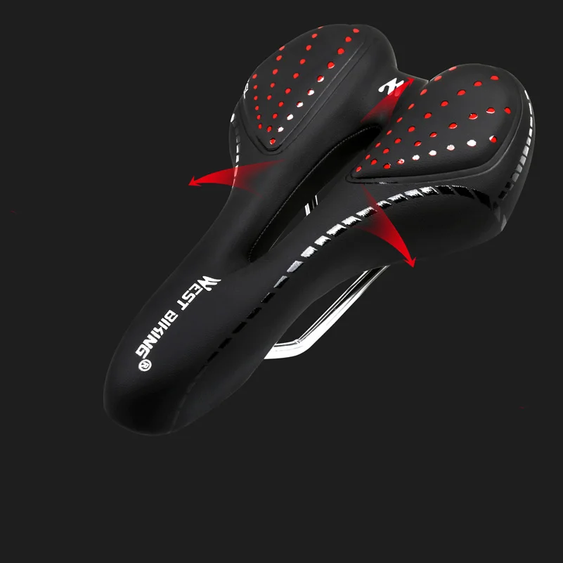 WEST BIKING подушка для велосипеда из искусственной кожи, дышащая, удобная, полый, силикагель, полиуретан, Противоударная, для горного велосипеда