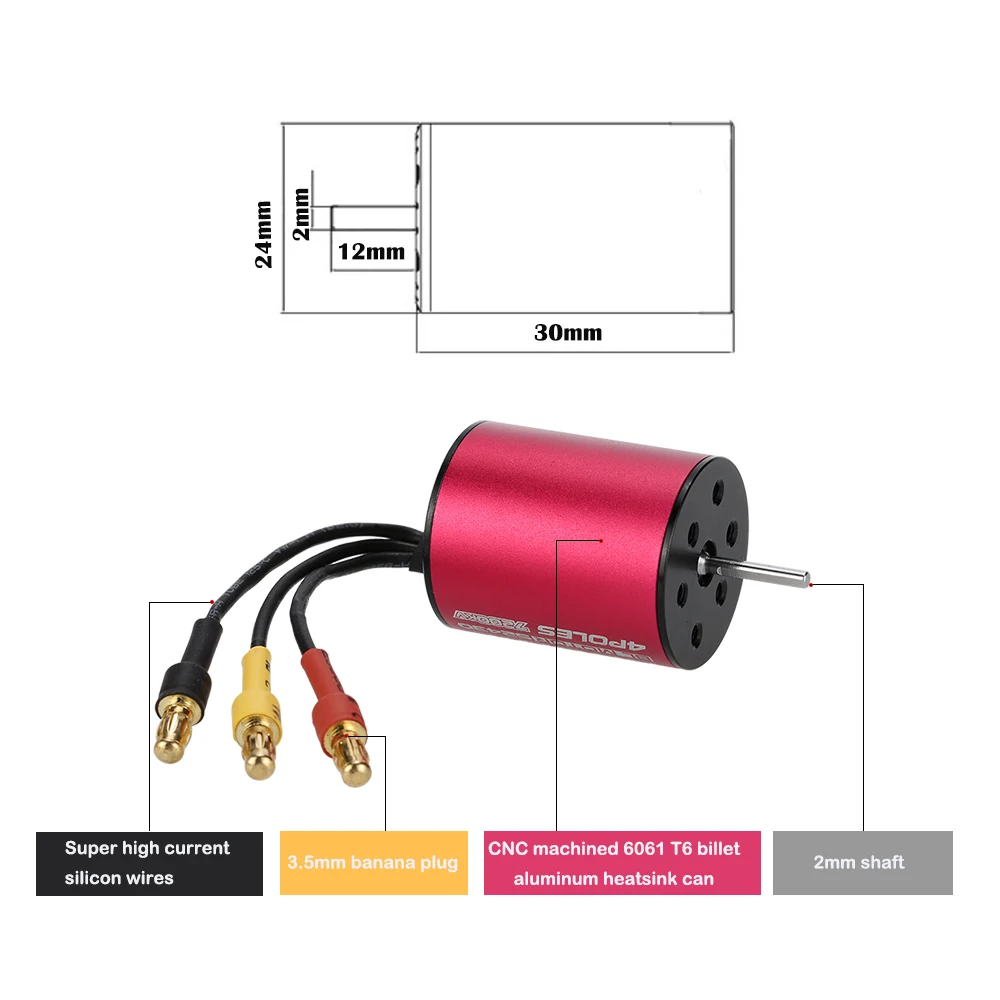 Бесщеточный бесщеточный двигатель GoolRC S2430 7200KV и ESC Набор для 1/16 1/18 RC автозапчасти