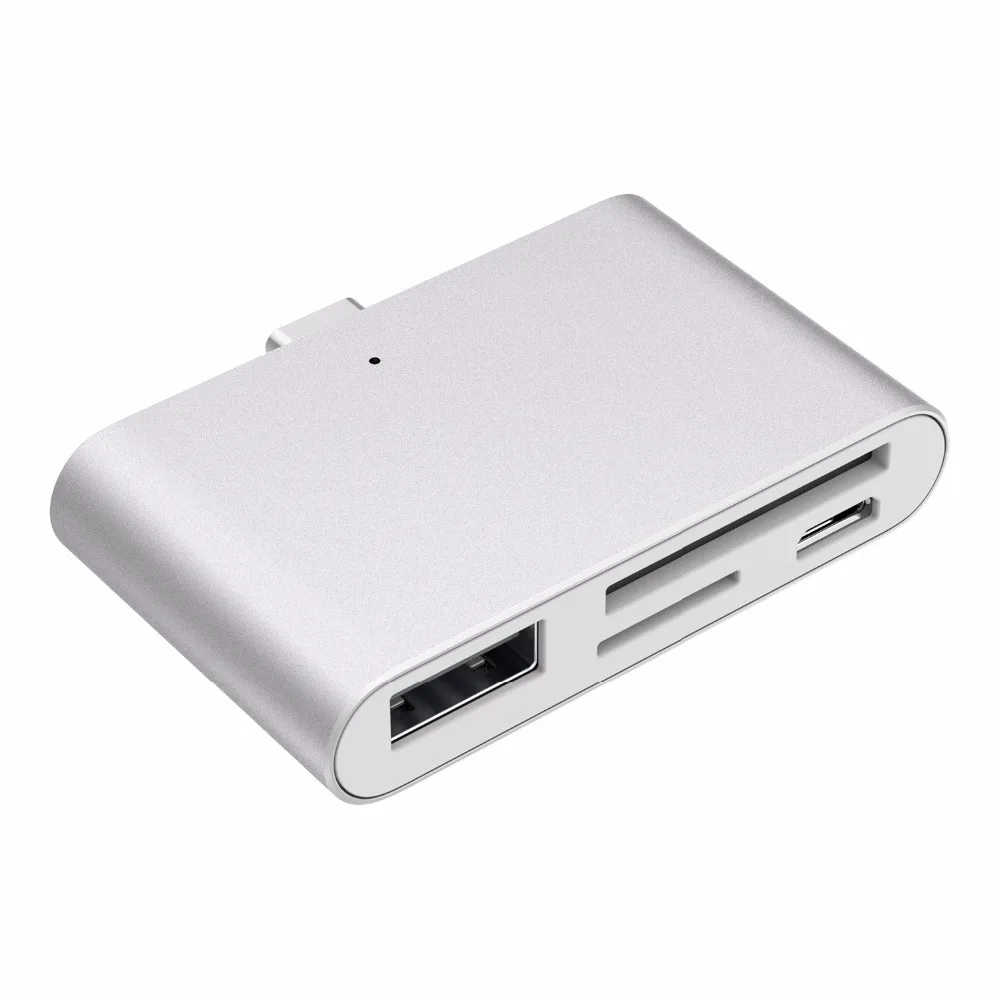 JZYuan 4 в 1 USB C концентратор с 2 слотами Type TF SD карта Usb 3 0 OTG кардридер для MacBook Pro