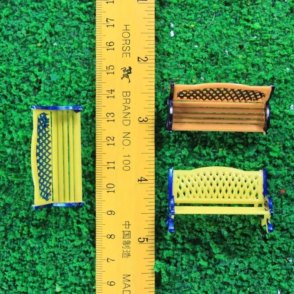 12pcs Model Train Platform Park Street Seats Bench Chair Settee 1:32 G O Scale ZY33032 courtyard chairs railway modeling | Игрушки и