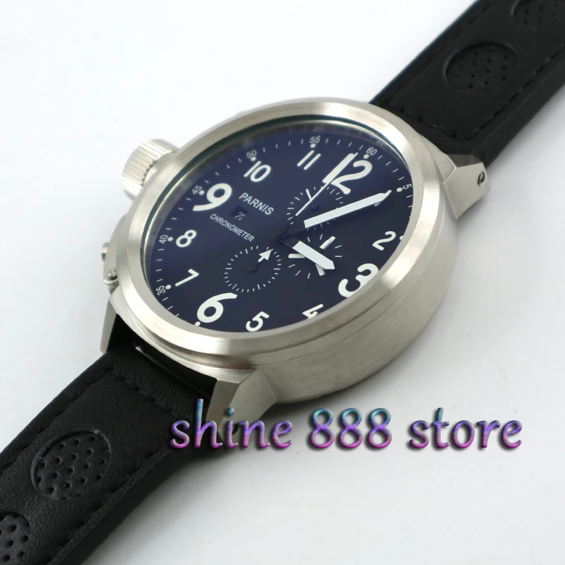 Parnis 50 мм полный хронограф корпус из нержавеющей стали черный циферблат Кварцевые