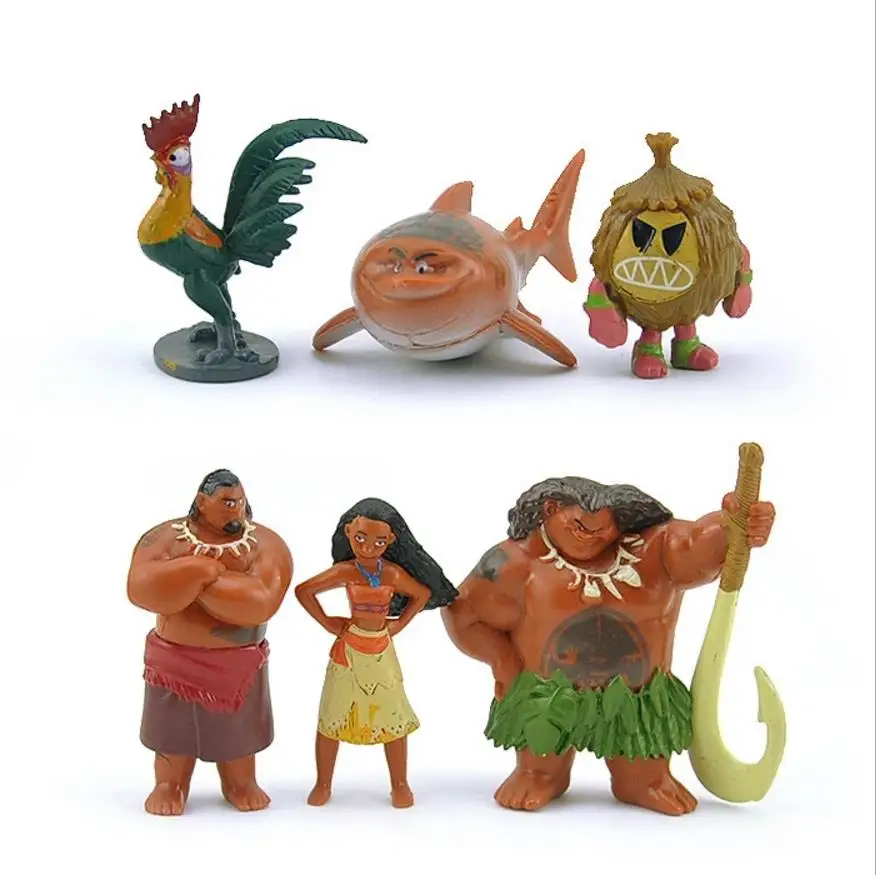 12 шт./компл. Maui Waialik Tala Heihei фигурка Моана принцесса вайана Экшн фигурки ПВХ игрушка