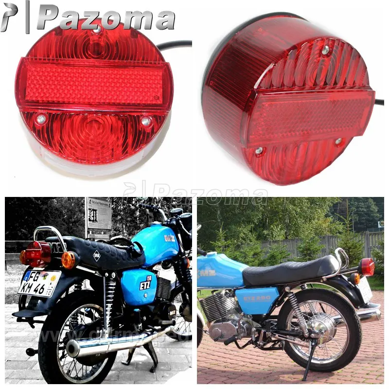 

Motorcycle Rear Tail Brake Light Running License Plate Light for MZ ETZ 150 250 251 301 Simson SR50 S51 Suzuki TS125 150 250