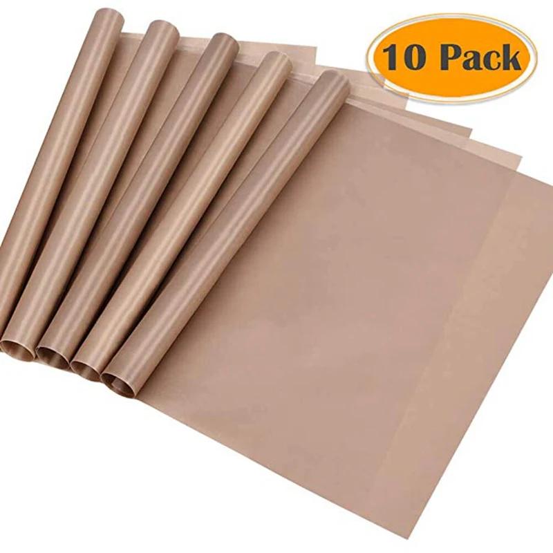 10 pcs 10 упаковок антипригарный коврик термостойкий легкий пресс коврик для рукоделия тефлоновый лист бумаги многоразовый коврик для барбекю гриль инструмент для выпечки - Цвет: 10 pcs