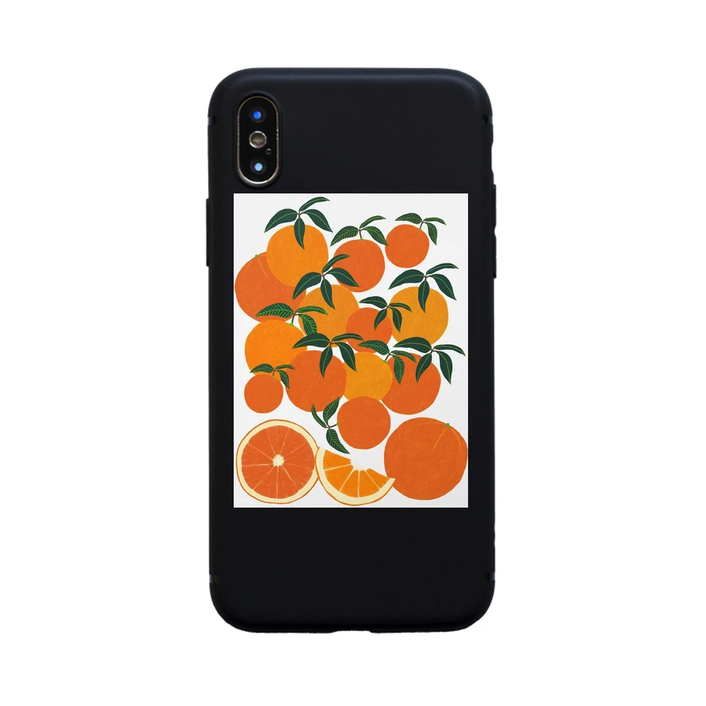 Матовый чехол оранжевого цвета для iPhone X XS Max XR 6 6S 7 8 Plus 5S 5 мягкие чехлы с милыми