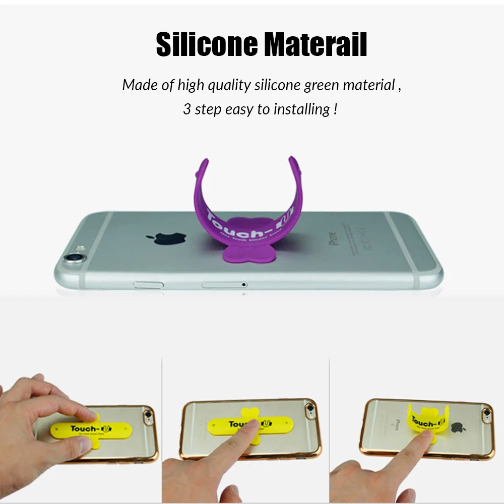 Universal Silicone Phone Holder Stand - Pack of 10, Portable Mini Touch U for iPhone 6 5s 7, Samsung, Tablets, PC image 5