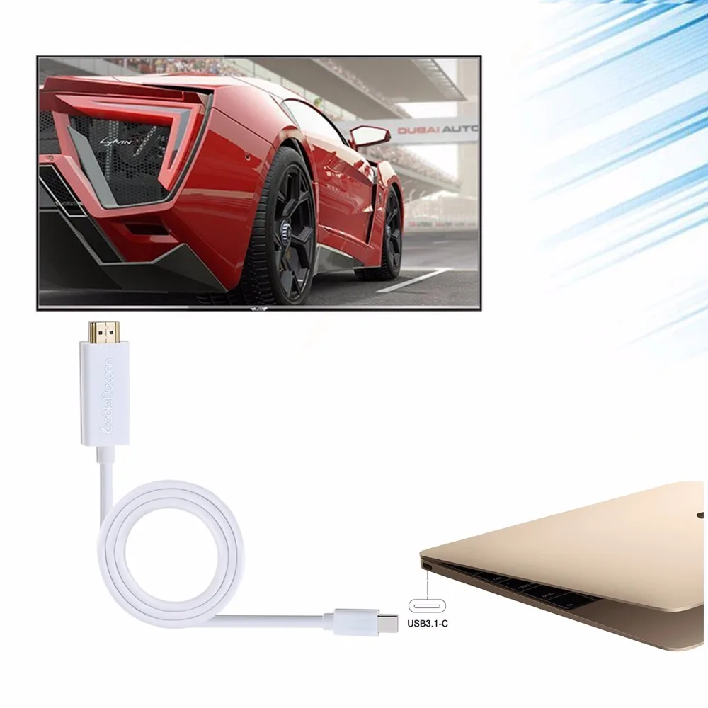 Кабель-адаптер USB 3 1 Type-C Thunderbolt to HDMI 4K 30HZ для Macbook 2016 Google Chromebook Pixel 2019 |