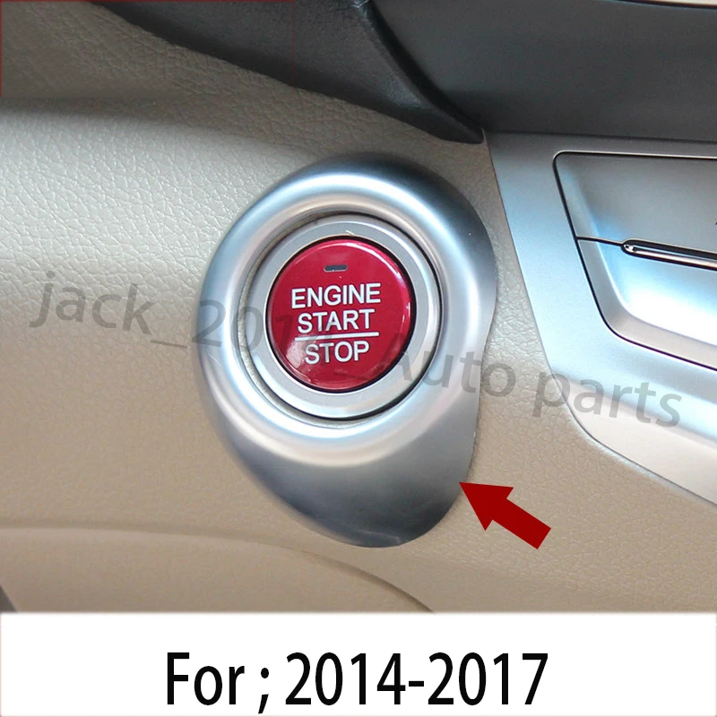 One button start rin ABS Серебряный автомобиль модификация внутреннее окно Лифт панель Крышка отделка центральной полосы управления для Honda Accord 9th - Название цвета: One button start rin