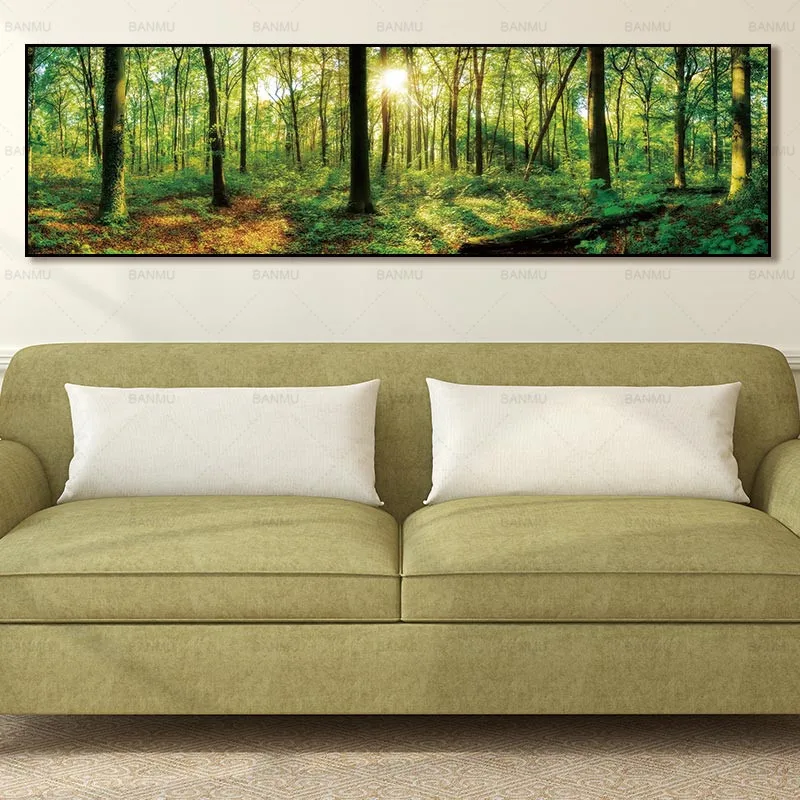 Картина на холсте без рамки постер с художественными принтами пейзаж лес и