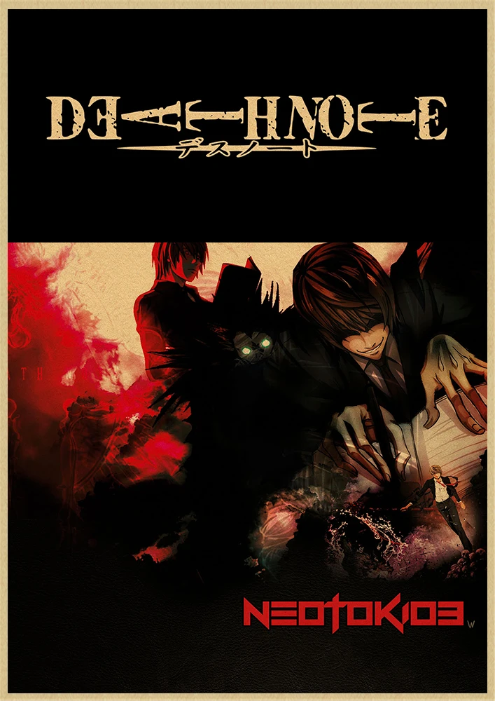 Death Note A стиль японский мультфильм комикс плакат крафт настенная бумажная наклейка Бар Кафе декоративный Paintin - Color: Brown