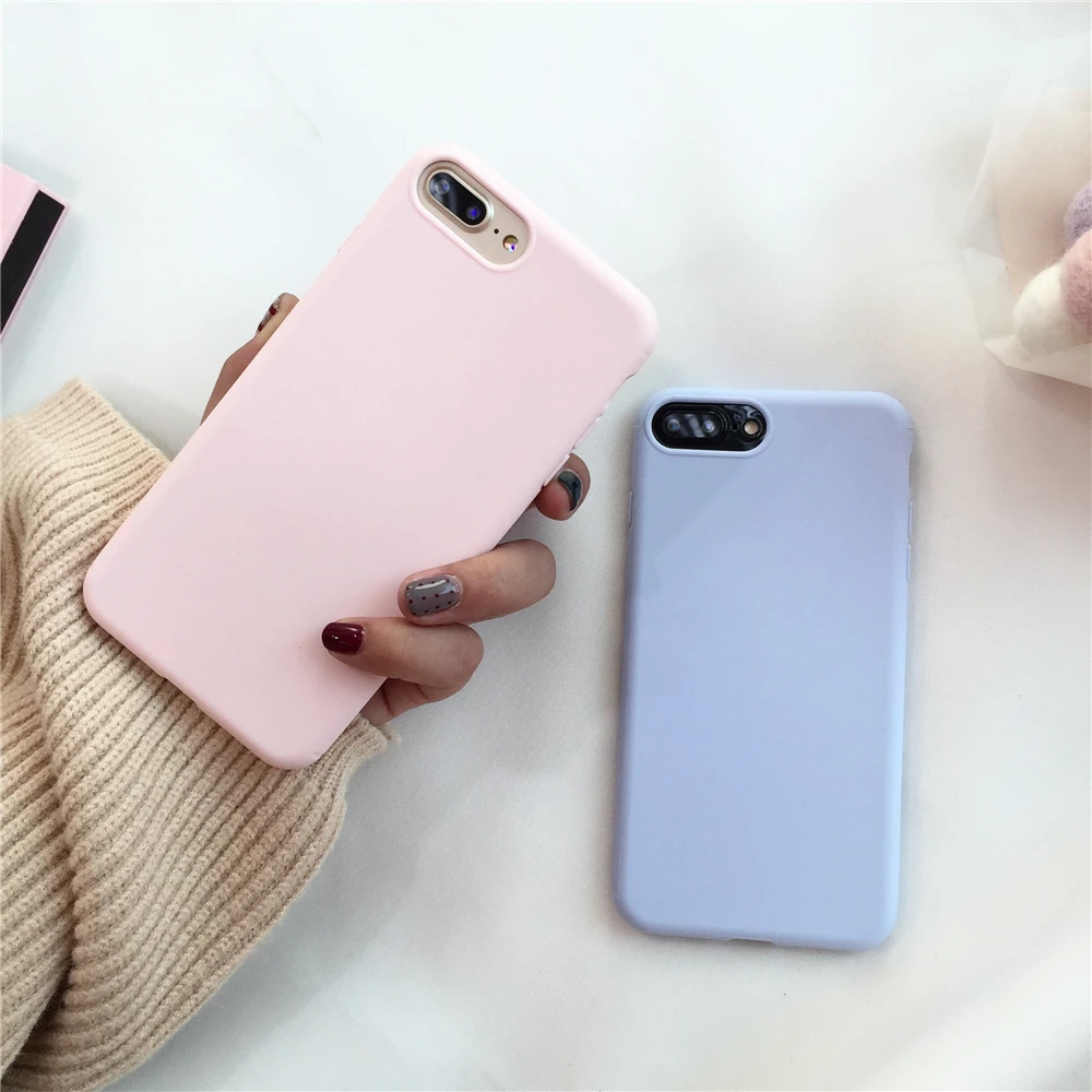 Чехлы для iphone 7 Ретро милый сплошной Цвет конфеты 6 S 8 Plus X Популярные обычный