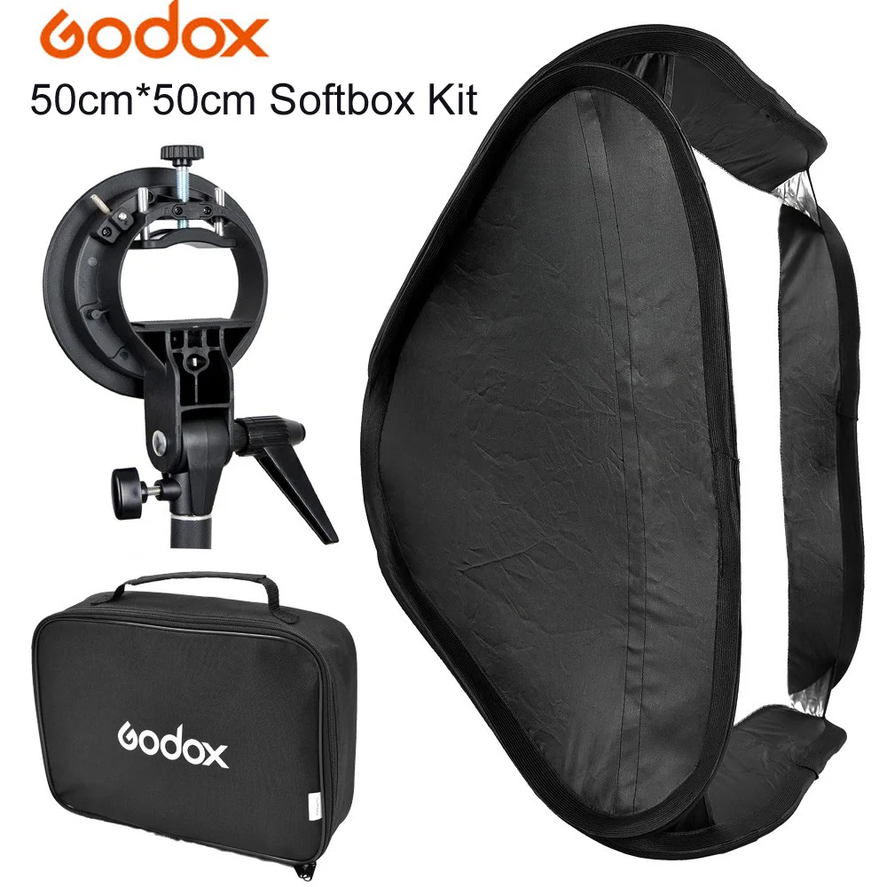 GODOX 50x50 см складной портативный софтбокс для фотостудии диффузор вспышки Speedlite