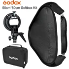 GODOX 50x50 см складной портативный софтбокс для фотостудии диффузор для вспышки Speedlite Красивая тарелка с S-образным креплением Bowens