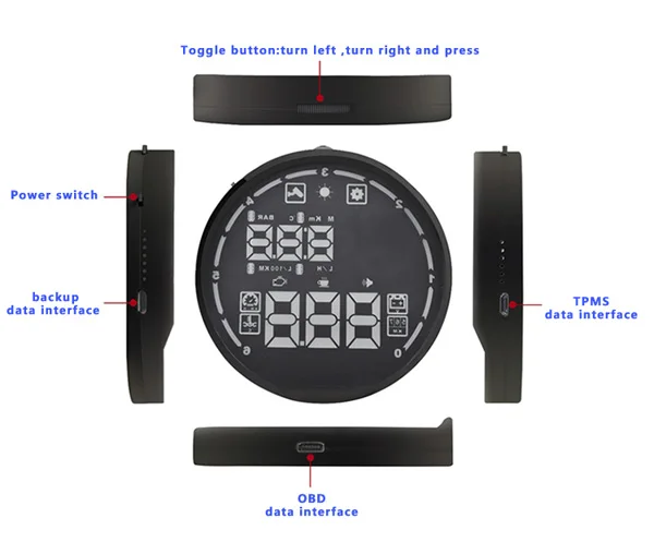 Многофункциональный Bluetooth HUD v контролера h501 Head Up Дисплей для obd1 obd2 JOBD EOBD