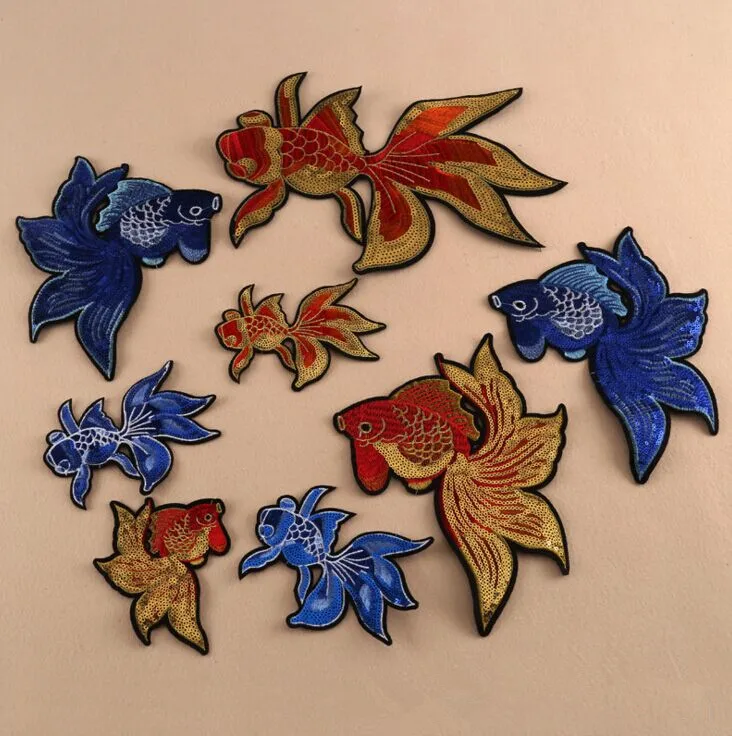 5 шт. вышитые блестки в виде рыбок|bag bob|appliqubag dg |