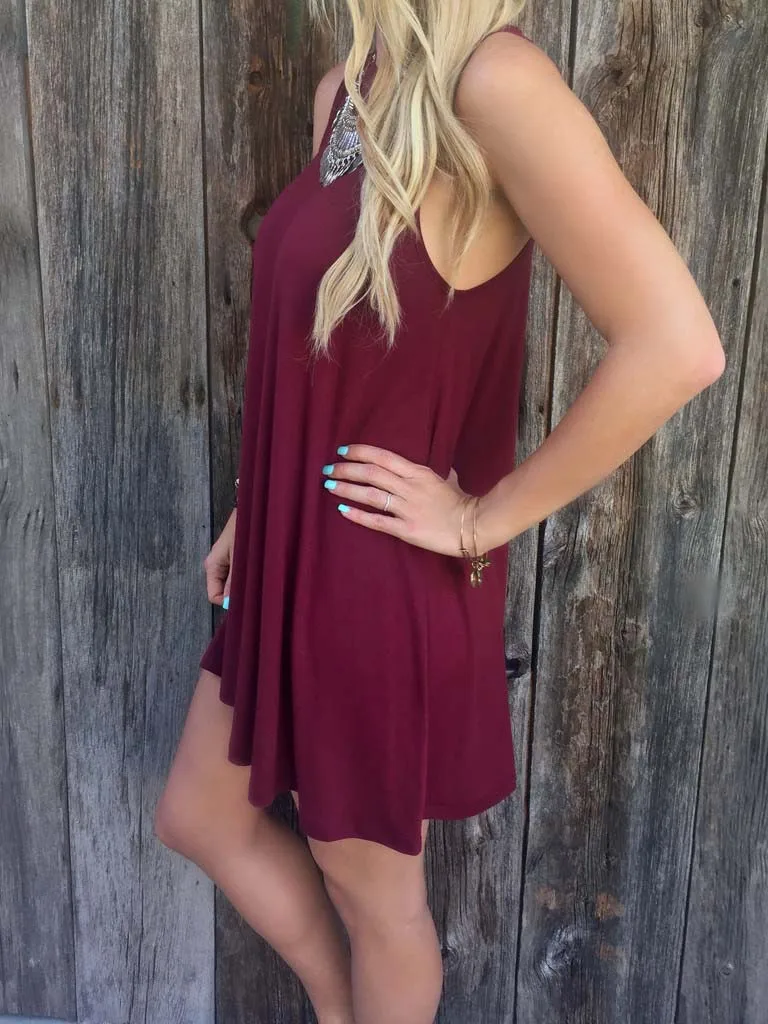 Элегантное Вино Красный Синий Черный Дешевые Летние Сарафаны 2016 Сексуальная