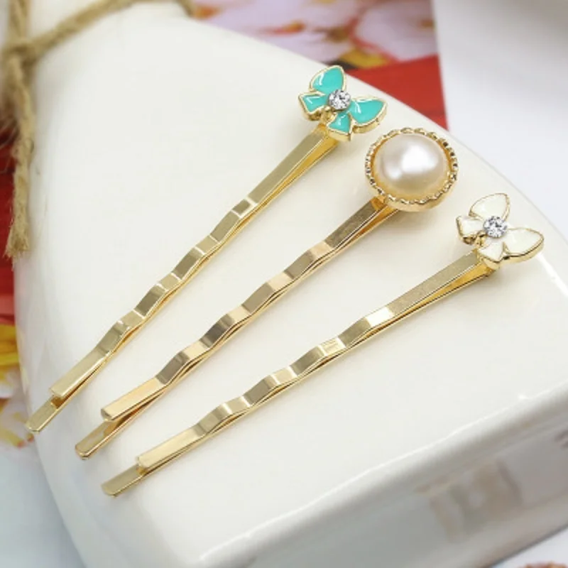 1Pcs Leaf shape Pearl Hair Clip Headwear for Women Girl Vintage Clips Pins Barrette Styling Tools Accessories 7 |